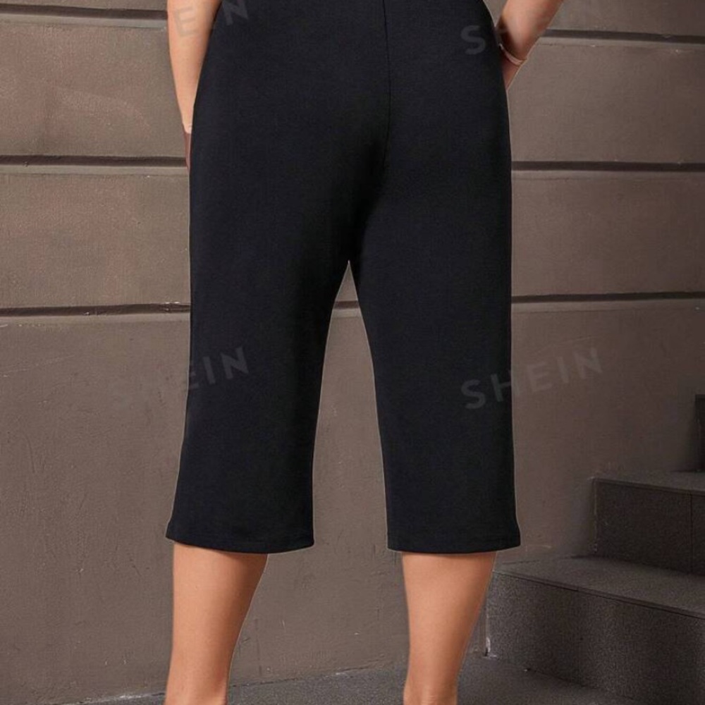 SHEIN EMERY ROSE Plus Solid Capris Pants - Picture 5 of 12